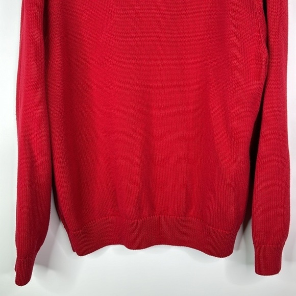 Chaps Ralph Lauren Knit Polar Bear Red Sweater Size Large - Picture 6 of 9